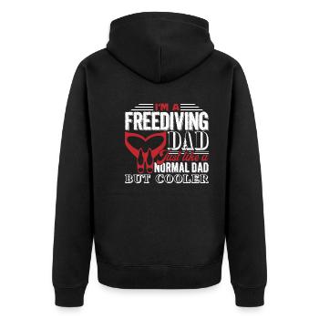 Freediving Freediving Dad Is Cooler - Unisex Premium Organic Zip Hoodie - black - Back - Nico (187cm)