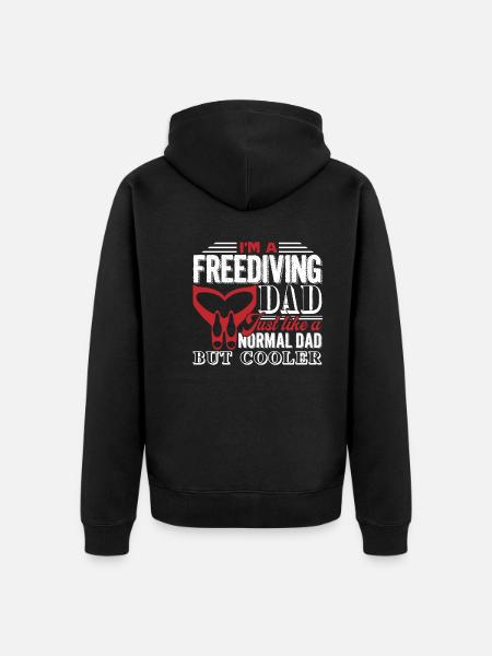 Freediving Freediving Dad Is Cooler - Unisex Premium Organic Zip Hoodie - black
