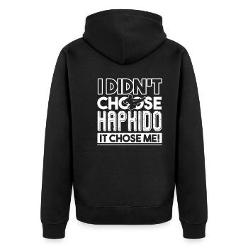 Hapkido Hapkido Chose Me - Unisex Premium Organic Zip Hoodie - black - Back - Nico (187cm)