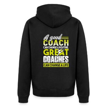 Great Gymnastics Coach Can Change A Life - Unisex Premium Organic Zip Hoodie - black - Back - Nico (187cm)