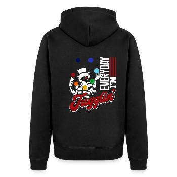 Juggling Everyday I'm Juggling - Unisex Premium Organic Zip Hoodie - black - Back - Nico (187cm)