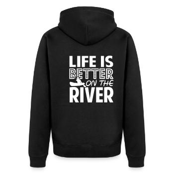 Kayaking Kayaking Life is Better on the River - Unisex Premium Organic Zip Hoodie - black - Back - Nico (187cm)