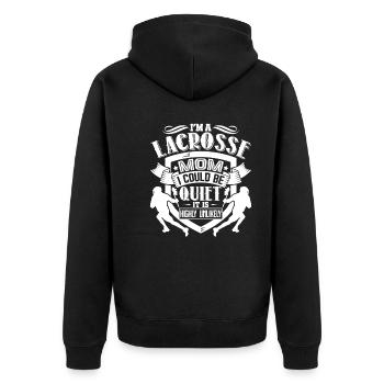 Lacrosse I'm A Lacrosse Mom - Unisex Premium Organic Zip Hoodie - black - Back - Nico (187cm)