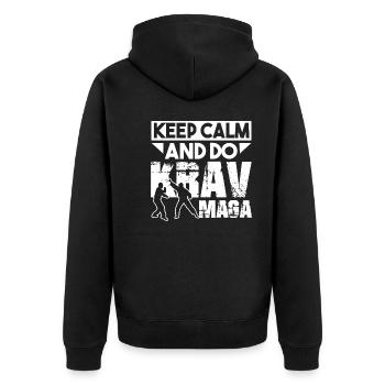 Krav Maga Keep Calm And Do Krav Maga - Unisex Premium Organic Zip Hoodie - black - Back - Nico (187cm)