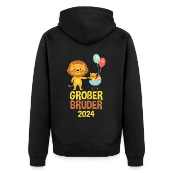 Grand Frère Lion 2024 - Veste à capuche bio Premium Unisexe - noir - Dos - Nico (187cm)