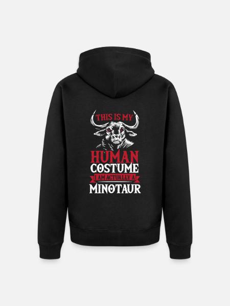 Halbbull-Minotaurus-Geschenk - Unisex Premium Bio Zip Hoodie - Schwarz