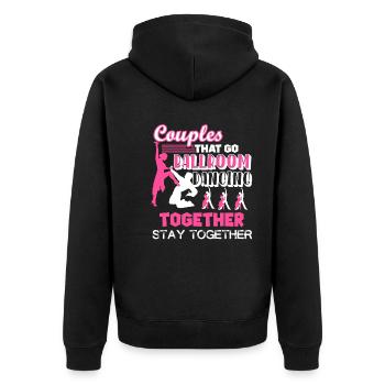 Ballroom Dance Couples Ballroom Dancing Together - Unisex Premium Organic Zip Hoodie - black - Back - Nico (187cm)