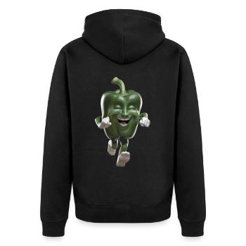 Paprika Geschenk - Unisex Premium Bio Zip Hoodie - Schwarz - Hinten - Nico (187cm)