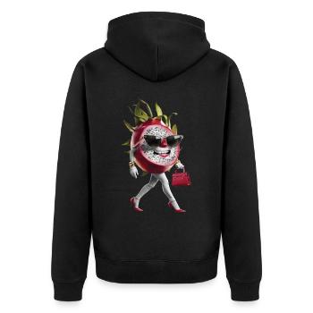 Frauen Drachenfrucht - Unisex Premium Bio Zip Hoodie - Schwarz - Hinten - Nico (187cm)