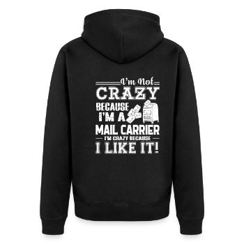 Mail Carrier Love Being A Mail Carrier - Unisex Premium Organic Zip Hoodie - black - Back - Nico (187cm)