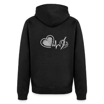 Funny Massage Therapist Heartbeat - Unisex Premium Organic Zip Hoodie - black - Back - Nico (187cm)