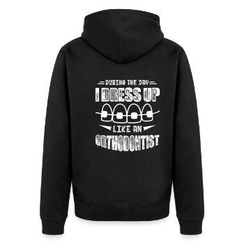 Orthodontist Dress Up Like Orthodontist - Unisex Premium Organic Zip Hoodie - black - Back - Nico (187cm)