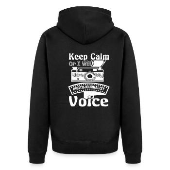 Photojournalist Photojournalist Voice - Unisex Premium Organic Zip Hoodie - black - Back - Nico (187cm)