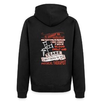 Forever Title Physical Therapist - Unisex Premium Organic Zip Hoodie - black - Back - Nico (187cm)