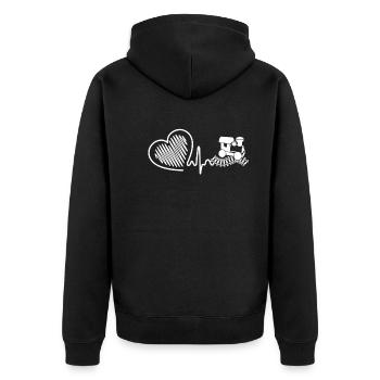 Model railroad Model railroad Heartbeat - Unisex Premium Organic Zip Hoodie - black - Back - Nico (187cm)