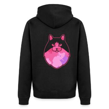 Cute Ragamuffin cat Face - Unisex Premium Organic Zip Hoodie - black - Back - Nico (187cm)