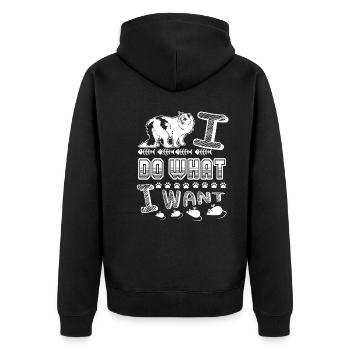 Ragamuffin Ragamuffin I Do What I Want - Unisex Premium Organic Zip Hoodie - black - Back - Nico (187cm)