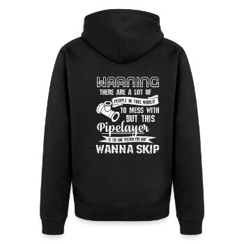 Pipelayer Don't Mess With Pipelayer - Unisex Premium Organic Zip Hoodie - black - Back - Nico (187cm)