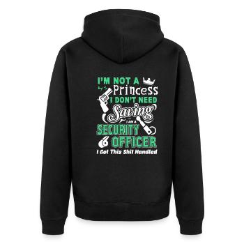Security Officer I'm A Security Officer - Unisex Premium Organic Zip Hoodie - black - Back - Nico (187cm)