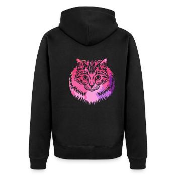 Siberian Cat Siberian Cat Colorful - Unisex Premium Organic Zip Hoodie - black - Back - Nico (187cm)