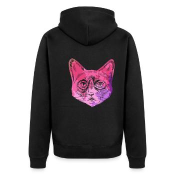 Snowshoe Cat Snowshoe Cat Colorful - Unisex Premium Organic Zip Hoodie - black - Back - Nico (187cm)