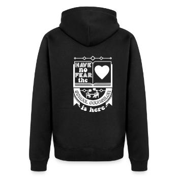 School Counselor The School Counselor Is Here - Unisex Premium Organic Zip Hoodie - black - Back - Nico (187cm)