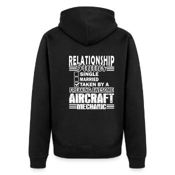 Aircraft Mechanic Relationship Status - Unisex Premium Organic Zip Hoodie - black - Back - Nico (187cm)