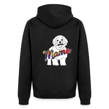 Bichon Frise Bichon Frise Mama - Unisex Premium Organic Zip Hoodie - black - Back - Nico (187cm)