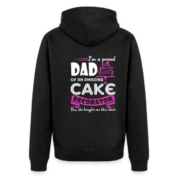 Cake Decorator Cake Decorator Dad - Unisex Premium Organic Zip Hoodie - black - Back - Nico (187cm)