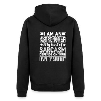 Astronomer I Am An Astronomer - Unisex Premium Organic Zip Hoodie - black - Back - Nico (187cm)