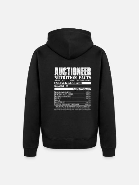Auctioneer Auctioneer Nutrition Facts - Unisex Premium Organic Zip Hoodie - black