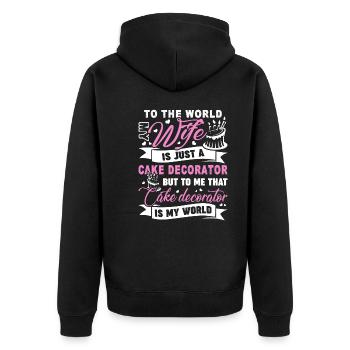 Cake Decorator Cake Decorator Is My World - Unisex Premium Organic Zip Hoodie - black - Back - Nico (187cm)
