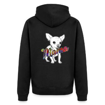 Chihuahua Chihuahua Mama - Unisex Premium Organic Zip Hoodie - black - Back - Nico (187cm)