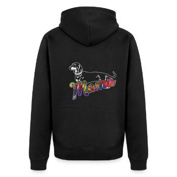 Dachshund Dachshund Mama - Unisex Premium Organic Zip Hoodie - black - Back - Nico (187cm)