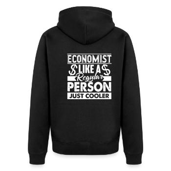 Economist Economist Cooler - Unisex Premium Organic Zip Hoodie - black - Back - Nico (187cm)