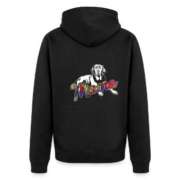 Black Labrador Black Labrador Mama - Unisex Premium Organic Zip Hoodie - black - Back - Nico (187cm)