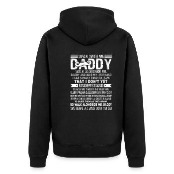 Father's Day Daddy Walk With Me - Unisex Premium Organic Zip Hoodie - black - Back - Nico (187cm)