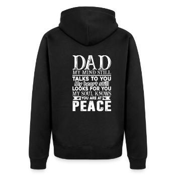 Father's Day My Mind Still Talks To My Dad - Unisex Premium Organic Zip Hoodie - black - Back - Nico (187cm)