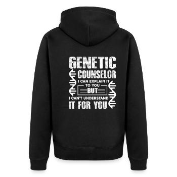Genetic Counselor Funny Genetic Counselor - Unisex Premium Organic Zip Hoodie - black - Back - Nico (187cm)