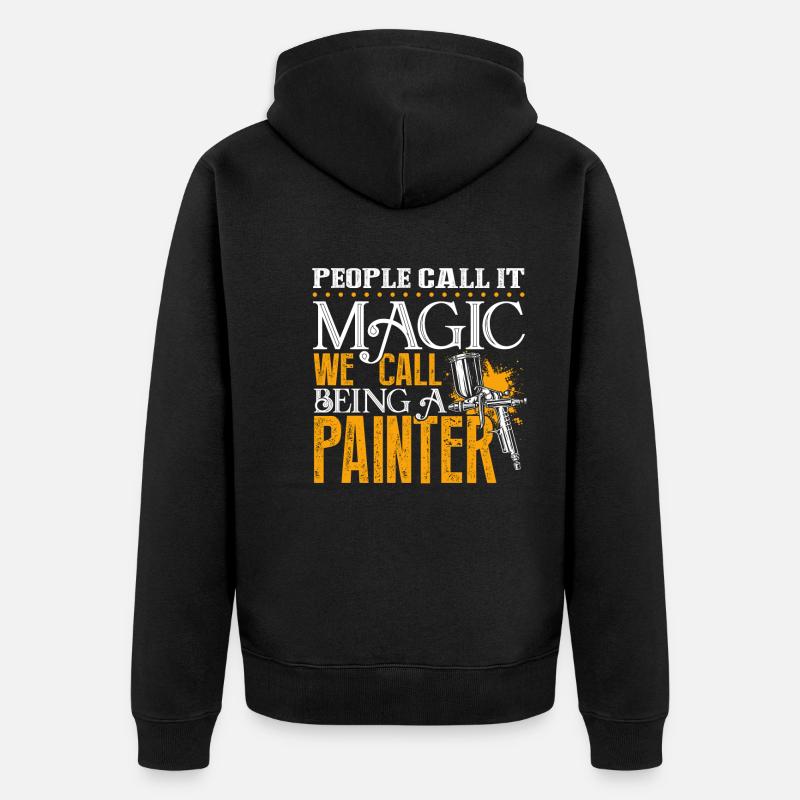 Painter Being A Painter - Unisex Premium Organic Zip Hoodie - black