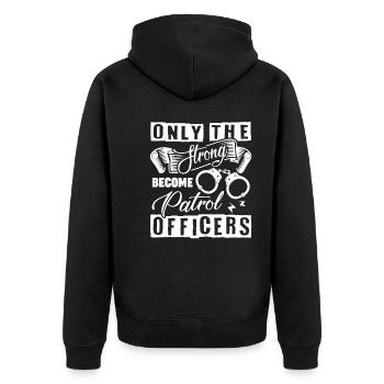 Patrol Officer Proud Patrol Officer - Unisex Premium Organic Zip Hoodie - black - Back - Nico (187cm)