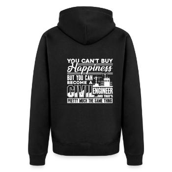 Civil Engineer Civil Engineer Happiness - Unisex Premium Organic Zip Hoodie - black - Back - Nico (187cm)