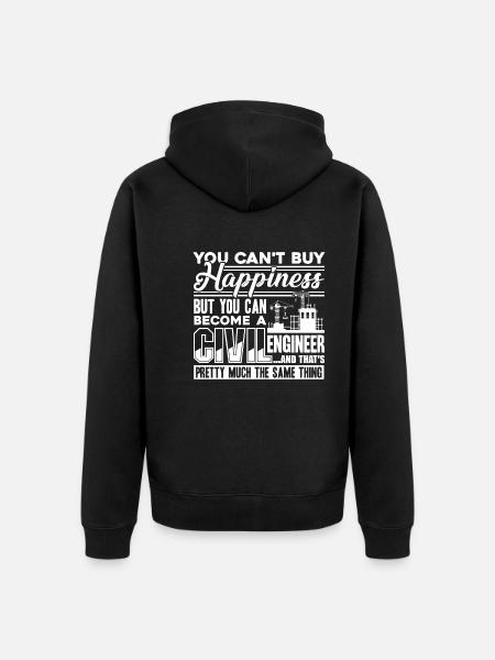 Civil Engineer Civil Engineer Happiness - Unisex Premium Organic Zip Hoodie - black