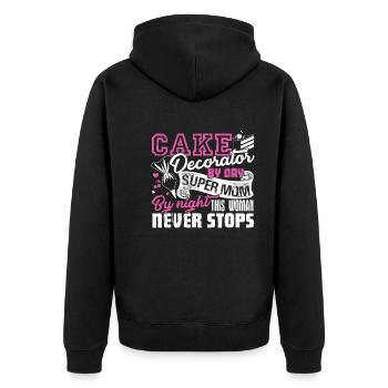 Cake Decorator Cake Decorator Mom - Unisex Premium Organic Zip Hoodie - black - Back - Nico (187cm)