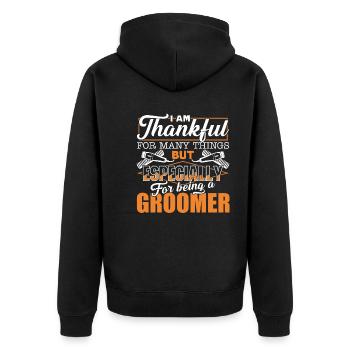 Dog Groomer Love Being A Groomer - Unisex Premium Organic Zip Hoodie - black - Back - Nico (187cm)