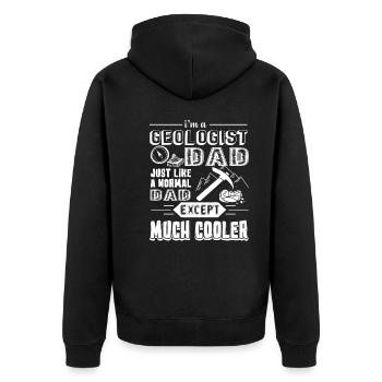 Geologist Geologist Dad Is Cooler - Unisex Premium Organic Zip Hoodie - black - Back - Nico (187cm)