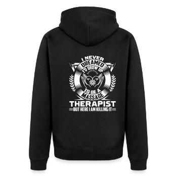 Massage Therapist Grow Up To Be Massage Therapist - Unisex Premium Organic Zip Hoodie - black - Back - Nico (187cm)