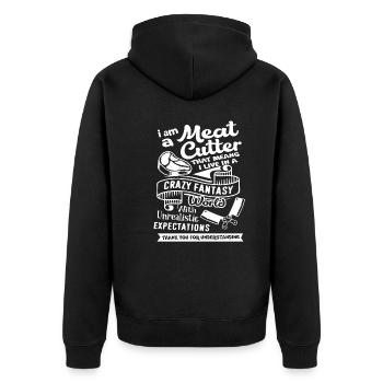 Meat Cutter I Am A Meat Cutter - Unisex Premium Organic Zip Hoodie - black - Back - Nico (187cm)