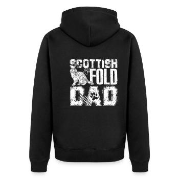 Scottish Fold Cat Scottish Fold Cat Dad - Unisex Premium Organic Zip Hoodie - black - Back - Nico (187cm)