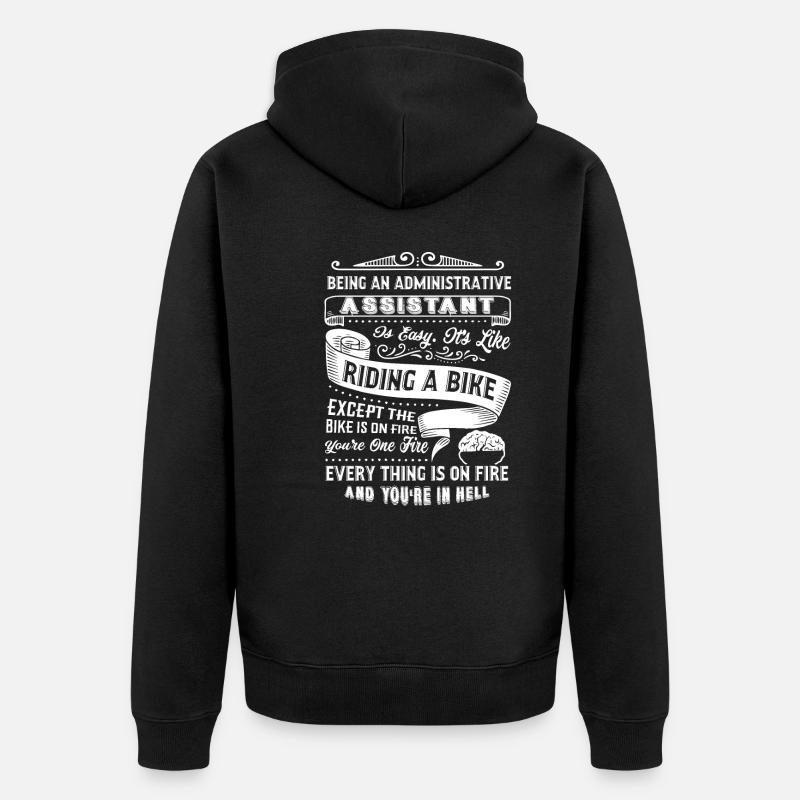 Administrative Assistant Is Easy - Unisex Premium Organic Zip Hoodie - black